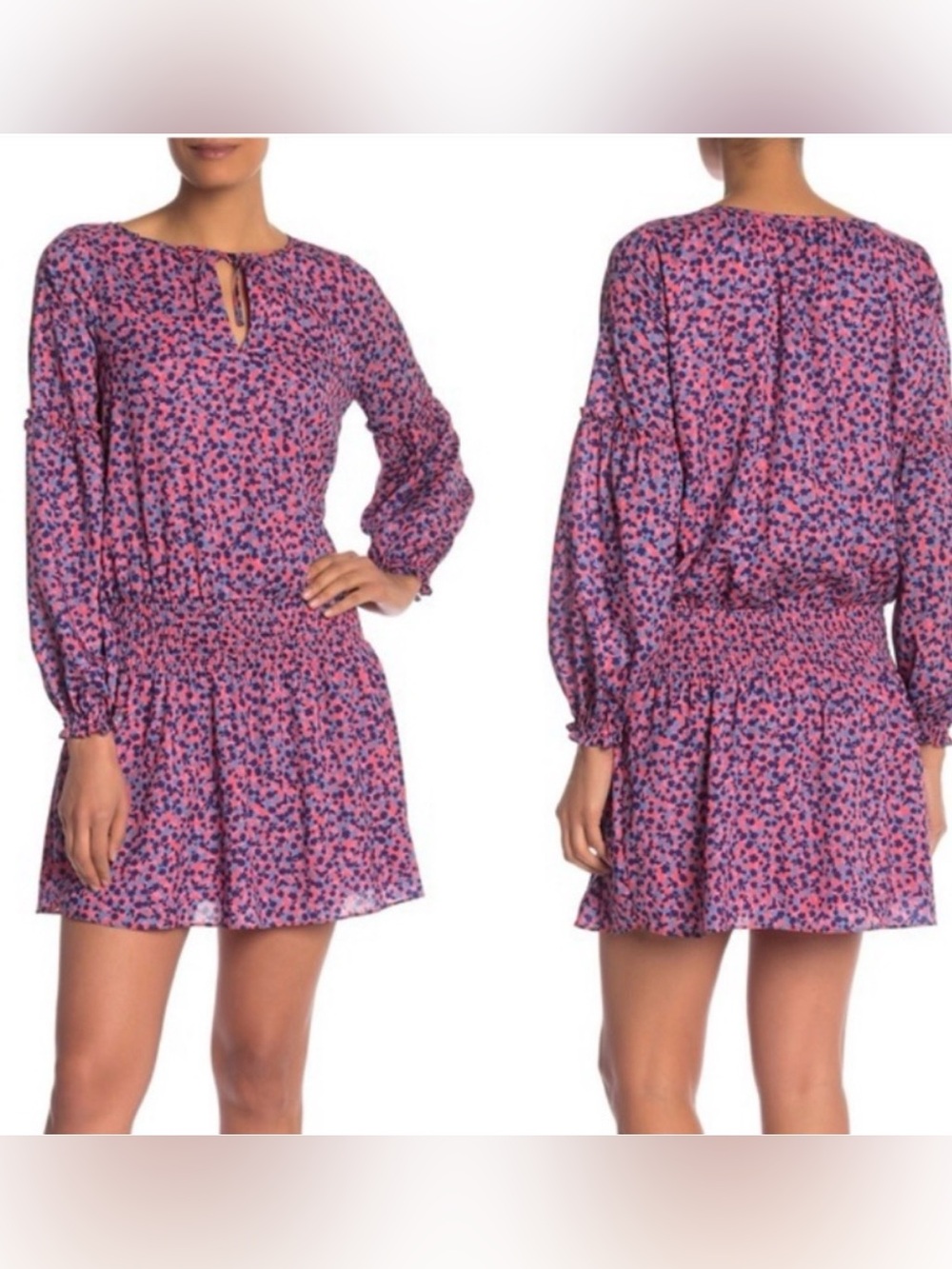 Parker Pink and Purple Floral Mini Dress